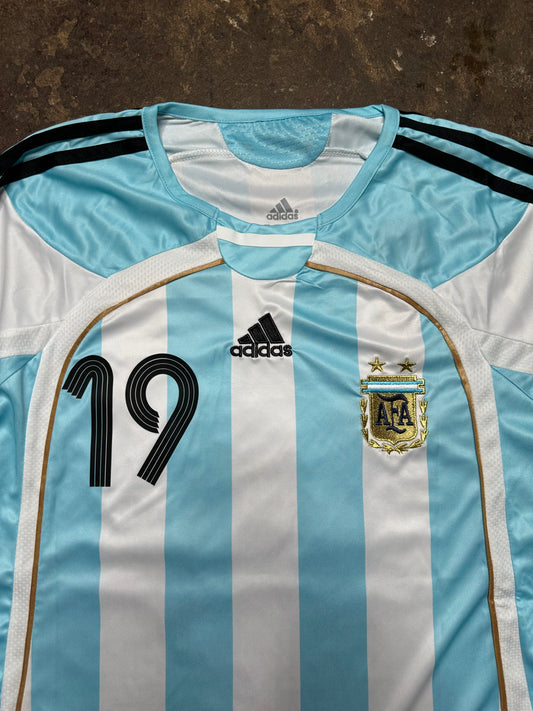 Argentina 2006 World Cup Home Shirt Lionel Messi #19 adidas Football Jersey