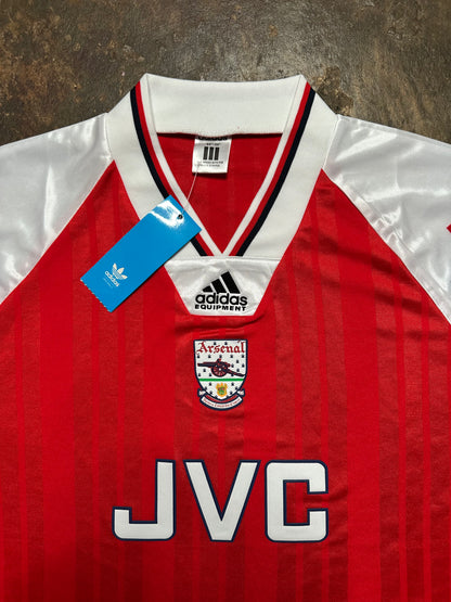 Arsenal 1994/95 Retro Home Shirt – JVC – Red White – Adult Small – New With Tags