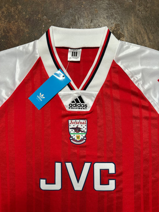 Arsenal 1994/95 Retro Home Shirt – JVC – Red White – Adult Small – New With Tags