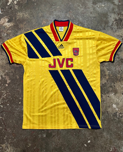 Arsenal 1993/94 Bruised Banana Retro Away Shirt – Yellow JVC – Adult XL – New With Tags