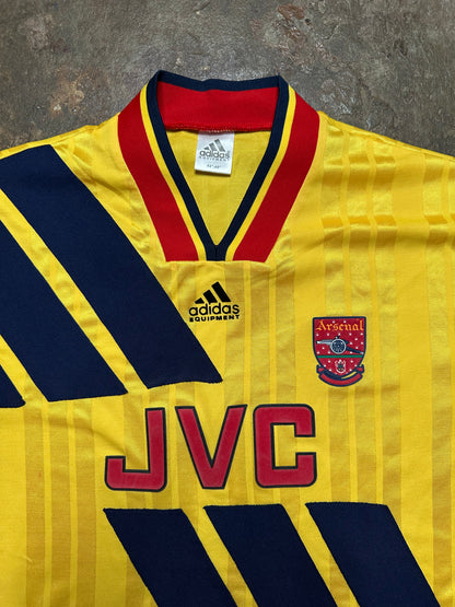 Arsenal 1993/94 Bruised Banana Retro Away Shirt – Yellow JVC – Adult XL – New With Tags