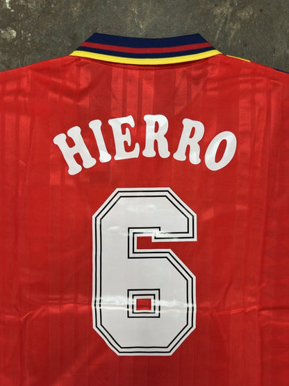 Spain 1994 World Cup Home Shirt Fernando Hierro #6 adidas Football Jersey