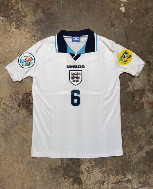 England Euro 1996 Home Jersey Southgate #6 – Umbro Retro Football Shirt | Vintage Three Lions 96 Kit | Classic England Fan Edition