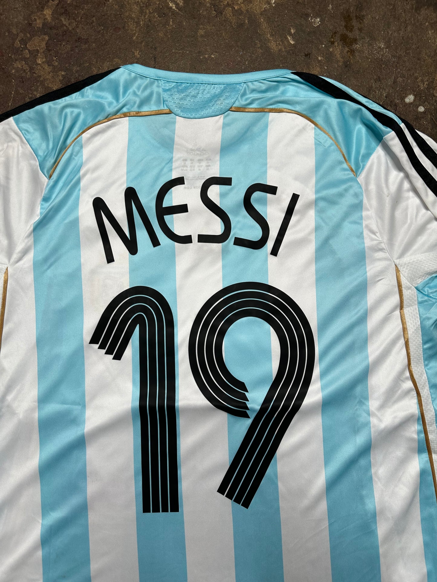 Argentina 2006 World Cup Home Shirt Lionel Messi #19 adidas Football Jersey