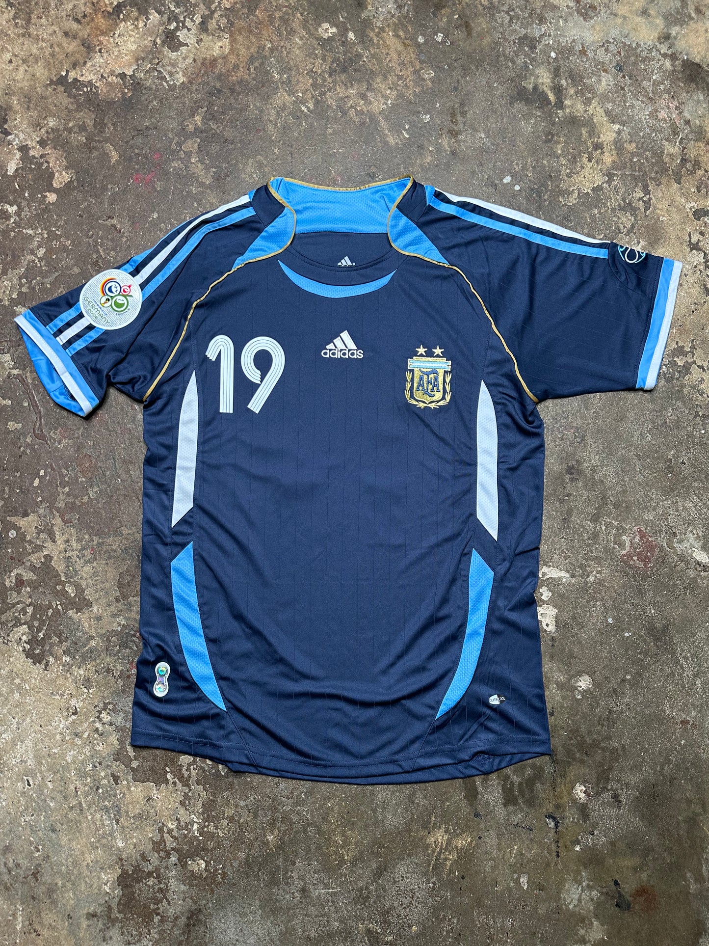 Argentina 2006 World Cup Away Shirt Lionel Messi #19 adidas Football Jersey