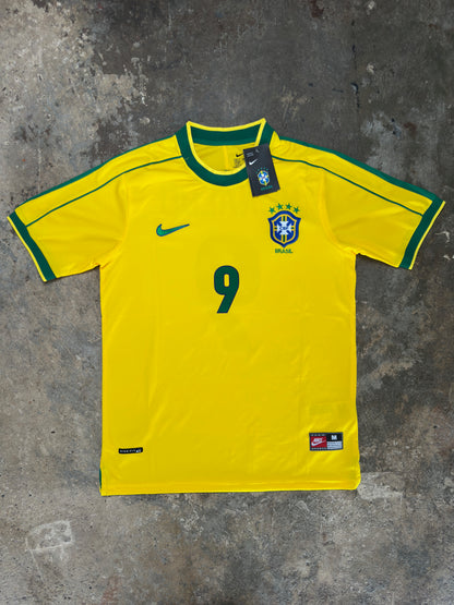 Brazil 1998 World Cup Home Retro Shirt Ronaldo #9 | Vintage Nike Football Jerse