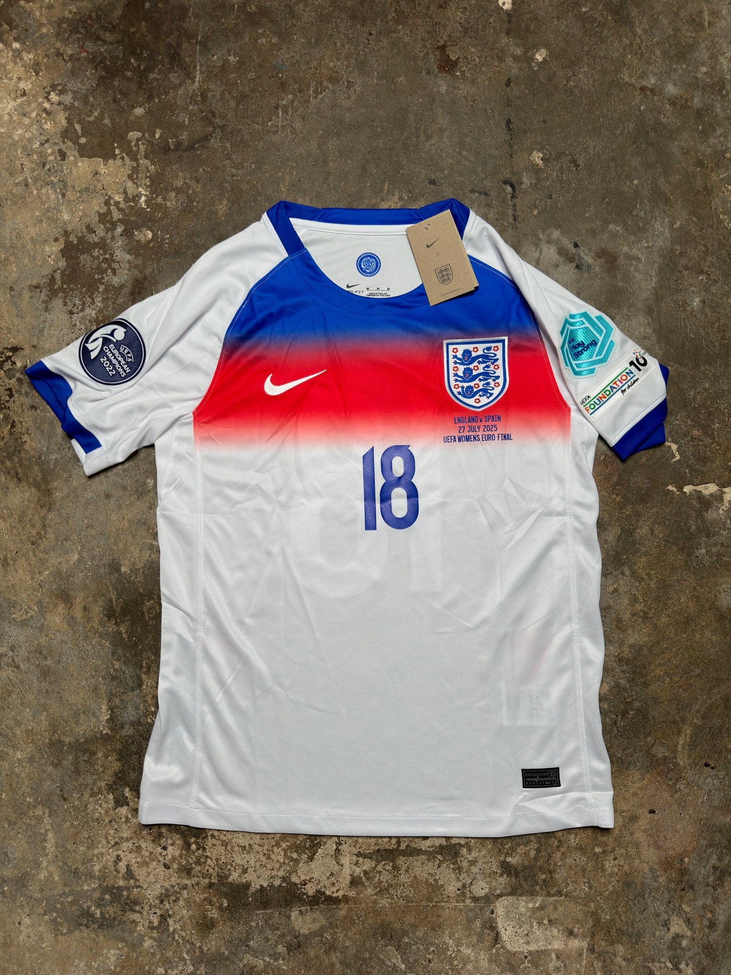 England Women Kelly #18 UEFA Euro 2025 Final Shirt – Nike England Home Jersey | England vs Spain 2025 | Lionesses Football Kit | Limited Edition Replica