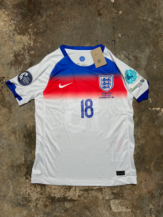 England Women Kelly #18 UEFA Euro 2025 Final Shirt – Nike England Home Jersey | England vs Spain 2025 | Lionesses Football Kit | Limited Edition Replica