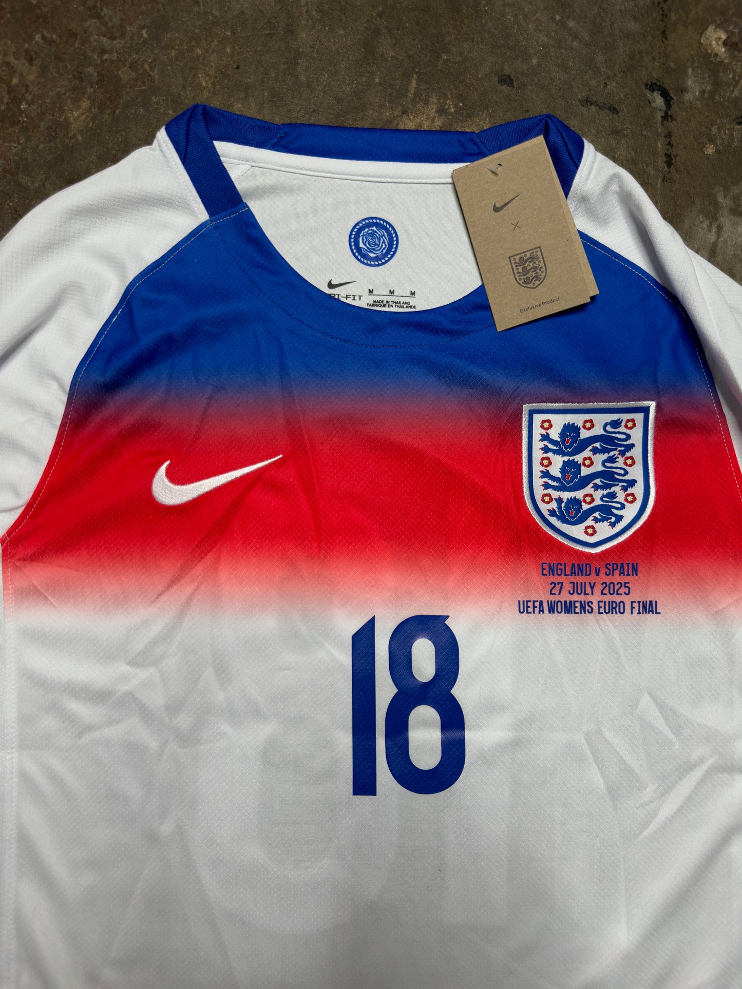 England Women Kelly #18 UEFA Euro 2025 Final Shirt – Nike England Home Jersey | England vs Spain 2025 | Lionesses Football Kit | Limited Edition Replica