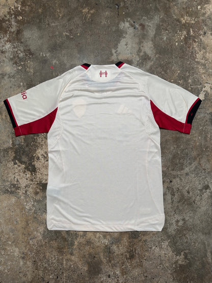 Liverpool 2025/26 Away Player Version Jersey – Adidas HEAT.RDY Football Shirt | 25/26 LFC Authentic Kit | White & Red Elite Match Edition