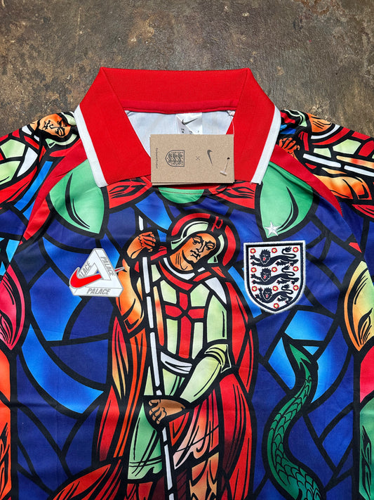 Nike x Palace England St George Football Shirt – Multicolour Stained Glass Jersey – Adult Medium – New With Tags